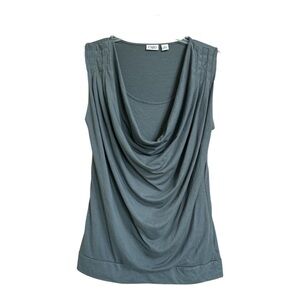 Cato Women's Gray Sleeveless Draped Top, Medium